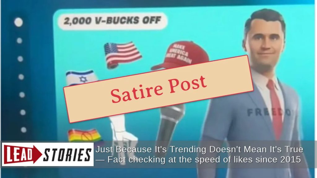 Fortnite Has Not Created Charlie Kirk Character Bundle, Contrary to Claims