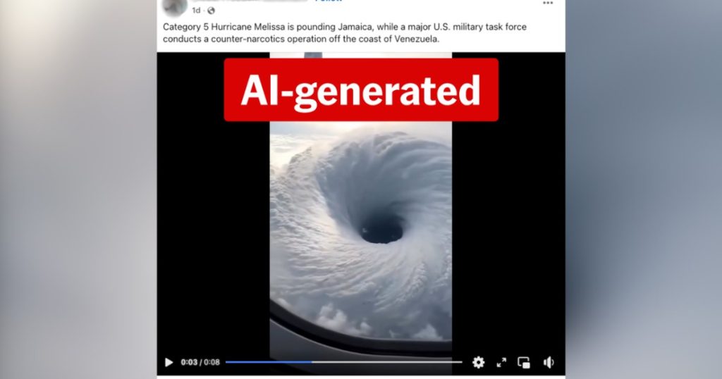 AI-Generated Videos and Misattributed Storm Footage Falsely Labeled as ‘Hurricane Melissa’