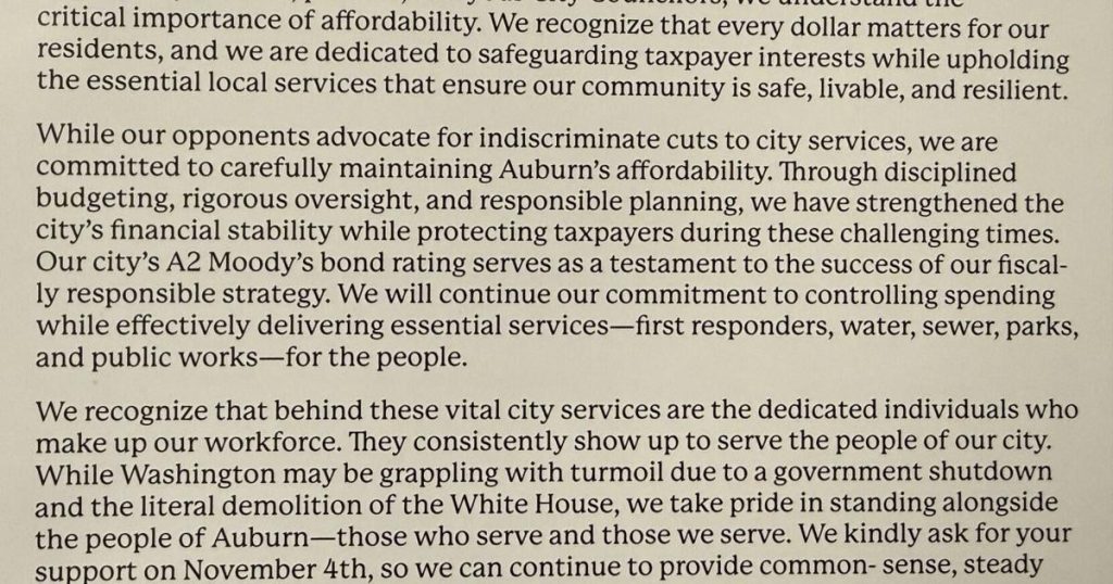 Fact check: Do Craig Diego, Joe Villano support ‘indiscriminate cuts’ to Auburn services?