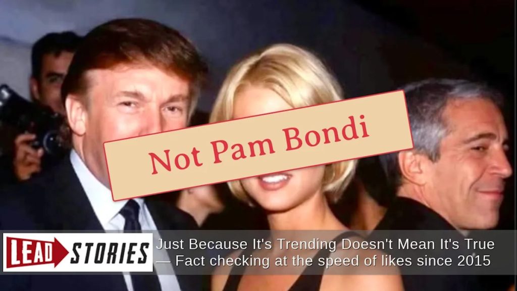 Fact Check: Image Circulating Is Not Pam Bondi With Trump and Epstein, But Belgian Model