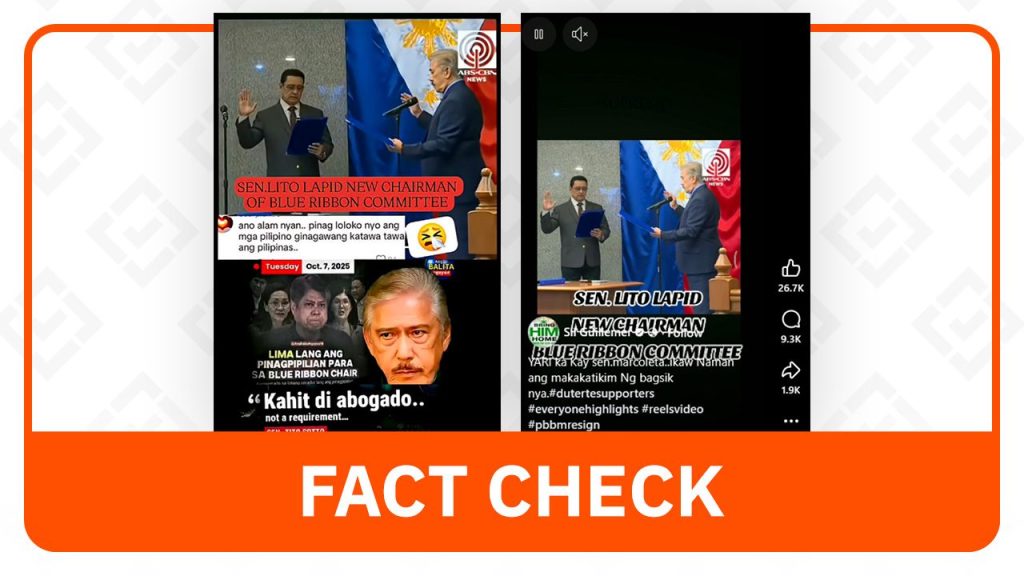 Lito Lapid Will Not Chair Senate Blue Ribbon Committee