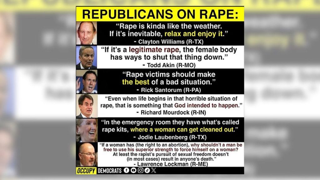 Republican Politicians’ Controversial Rape Comments Highlighted in Meme