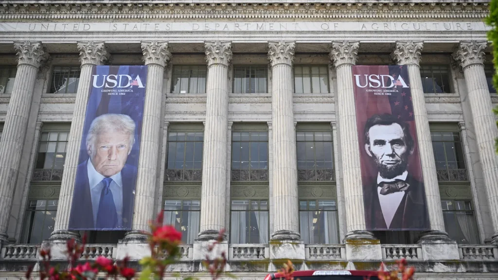 Federal Building Trump Banners Spark Concerns Over Taxpayer Funds and Propaganda