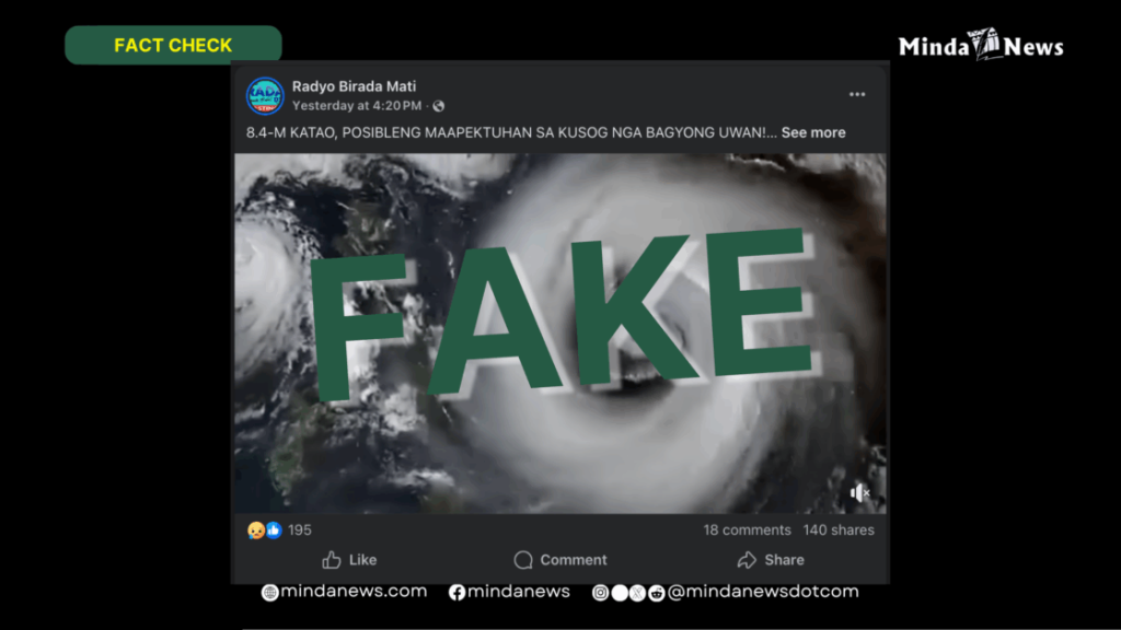 FACT CHECK: AI Generated Super Typhoon ‘Uwan’ Post Falsely Attributed to Radyo Birada Mati