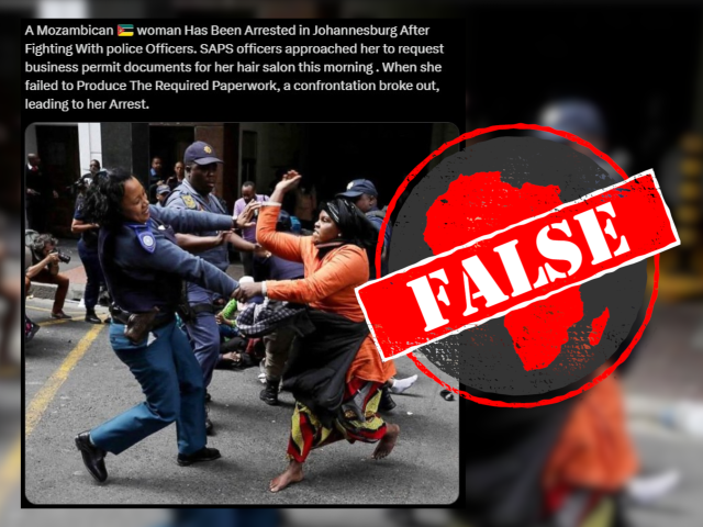 Viral Photo of ‘Mozambican Woman Arrested in Johannesburg’ Debunked