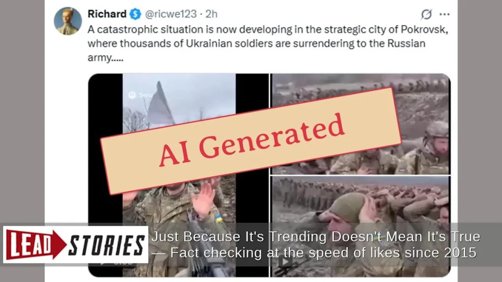Ukrainian Soldier Surrender Videos in Pokrovsk Debunked as AI-Generated Footage, Not Actual Events