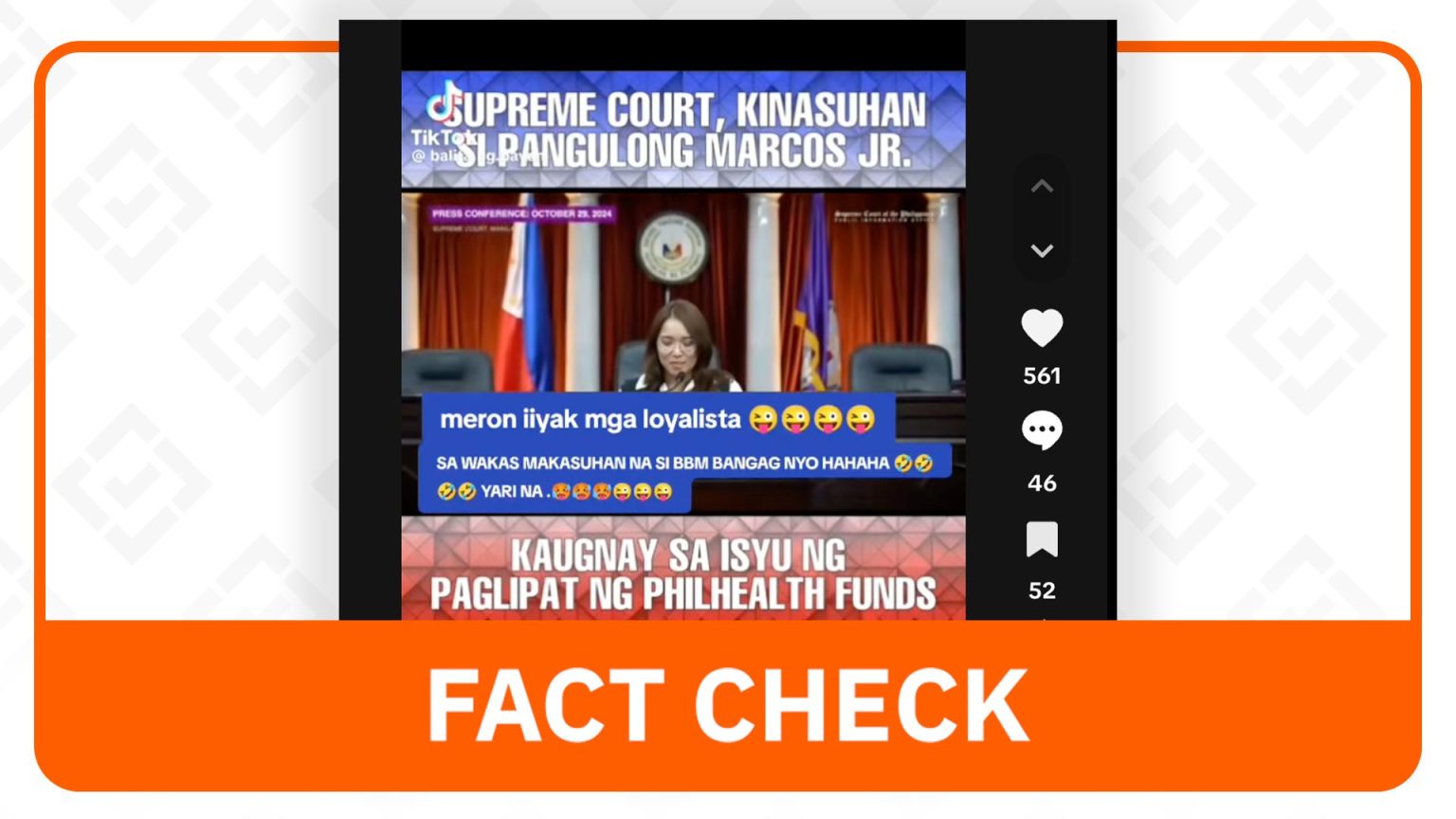 Supreme Court Takes No Legal Action Against Marcos in PhilHealth Fund Transfer Case