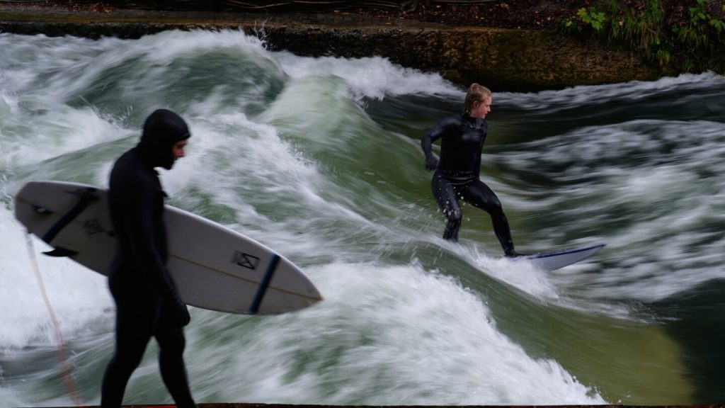 Munich’s famous river wave has vanished after a cleanup. Surfers hope it will return soon