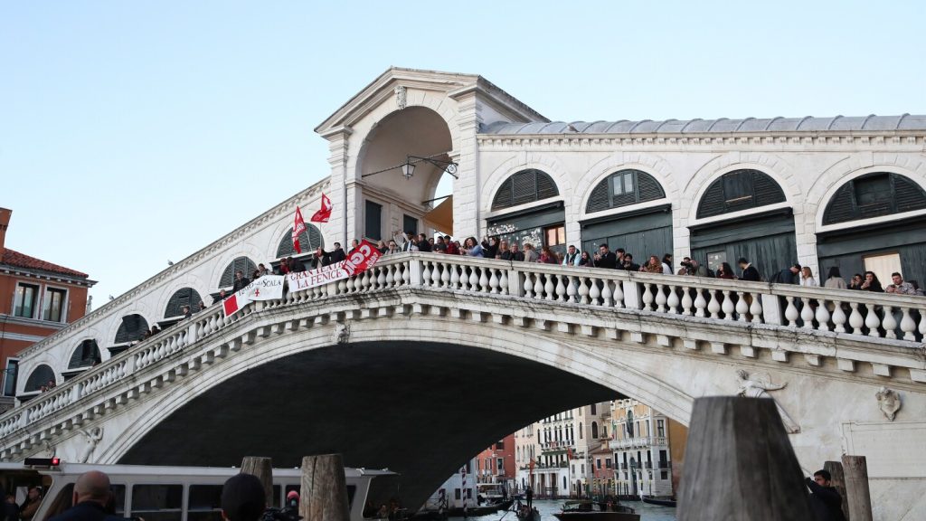 Musicians march through Venice after La Fenice names music director with ties to Meloni