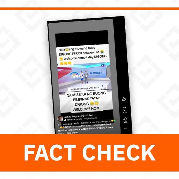 Fact Check: Video Uses Old News Clip of Duterte’s March Return from Hong Kong