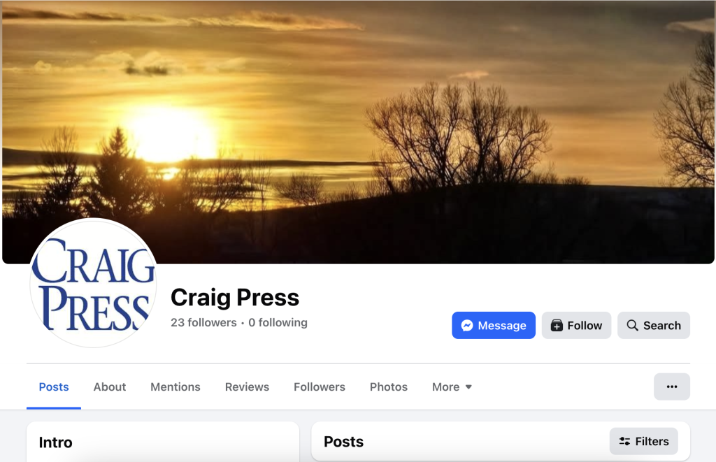 Facebook Users Urged to Report Fake Craig Press News Page