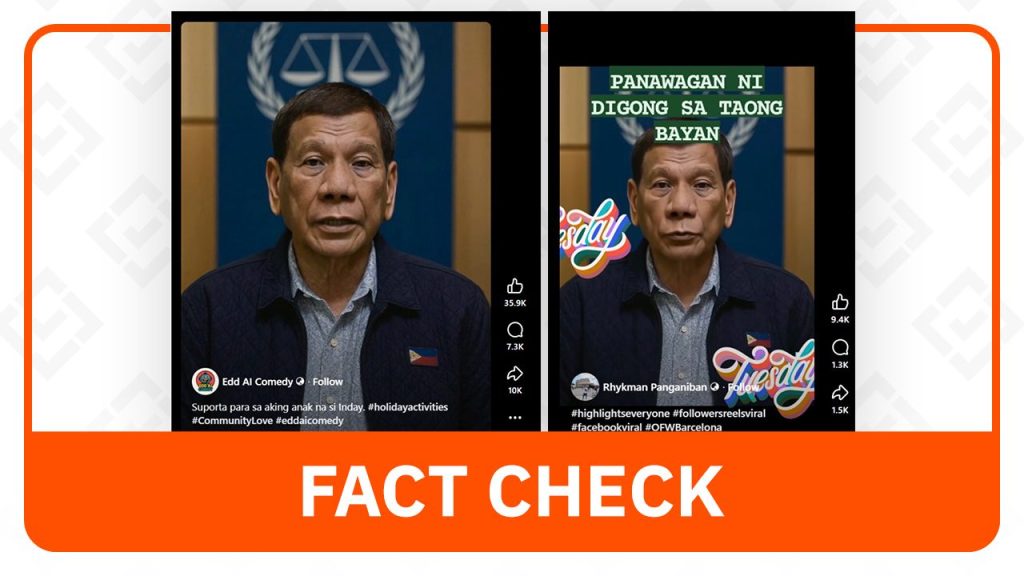 False Video of Duterte Endorsing Sara for 2028 Election Created with AI