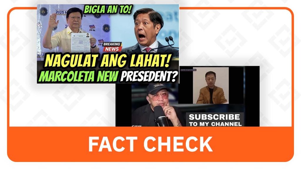 Marcoleta Denies Claims of Replacing Marcos as President