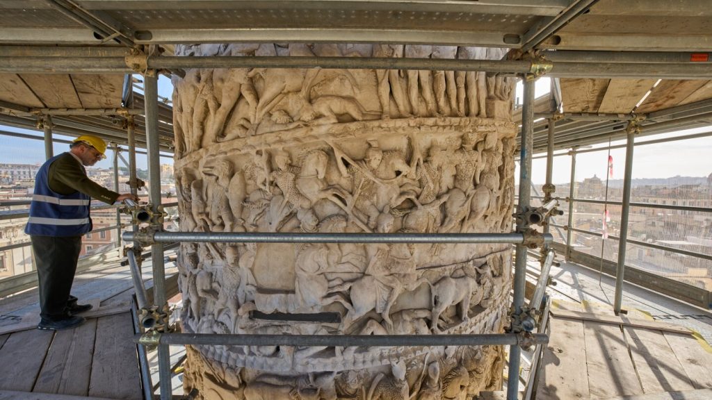 Restorers swap brushes for lasers in the first restoration of an iconic Roman monument in 40 years