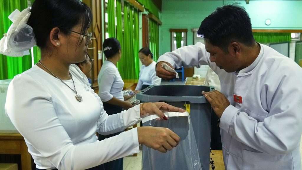 Myanmar’s military-backed party claims strong lead in election’s first phase