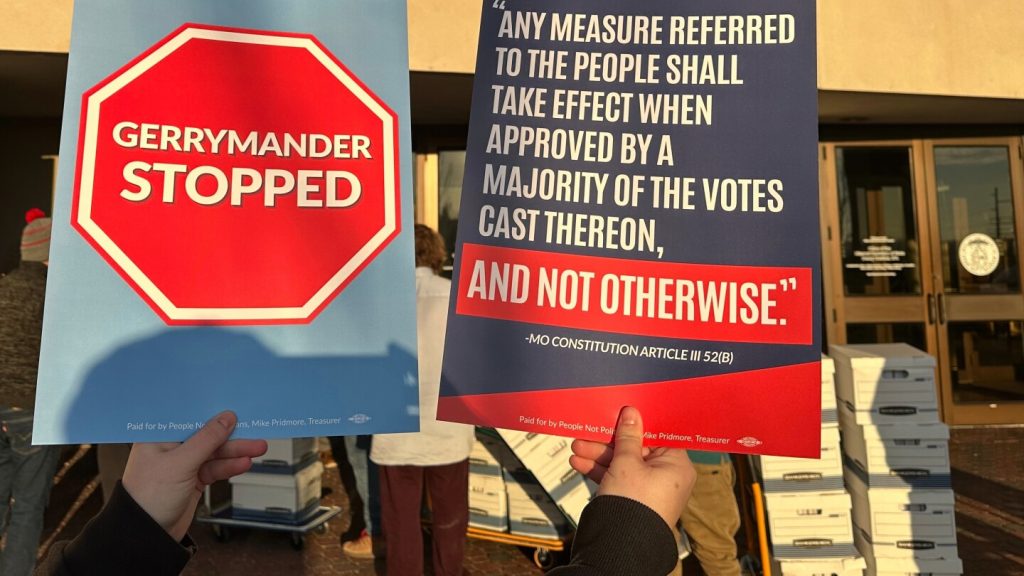 Opponents of Trump-backed redistricting in Missouri submit a petition to force a public vote