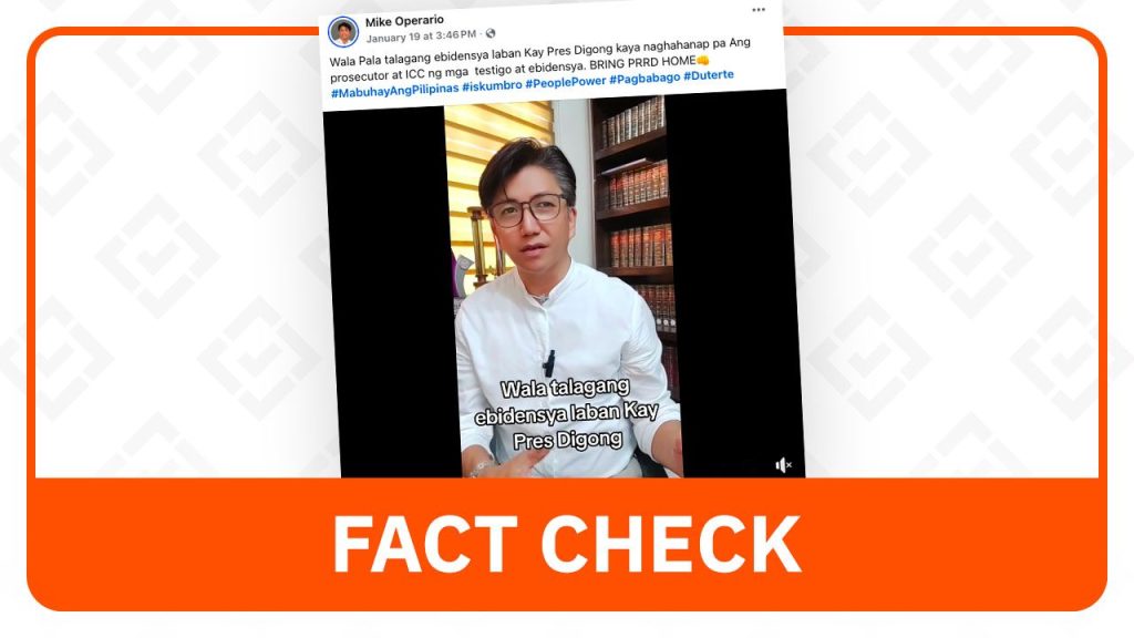 ICC Has Evidence Related to Duterte Drug War Case