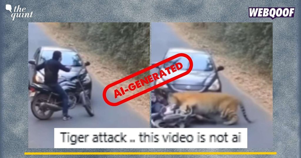 Tiger Attack on Biker Video Revealed as AI-Generated Fake