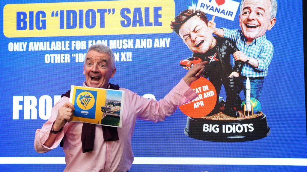Ryanair CEO dismisses Elon Musk’s idea of buying the airline as verbal feud escalates