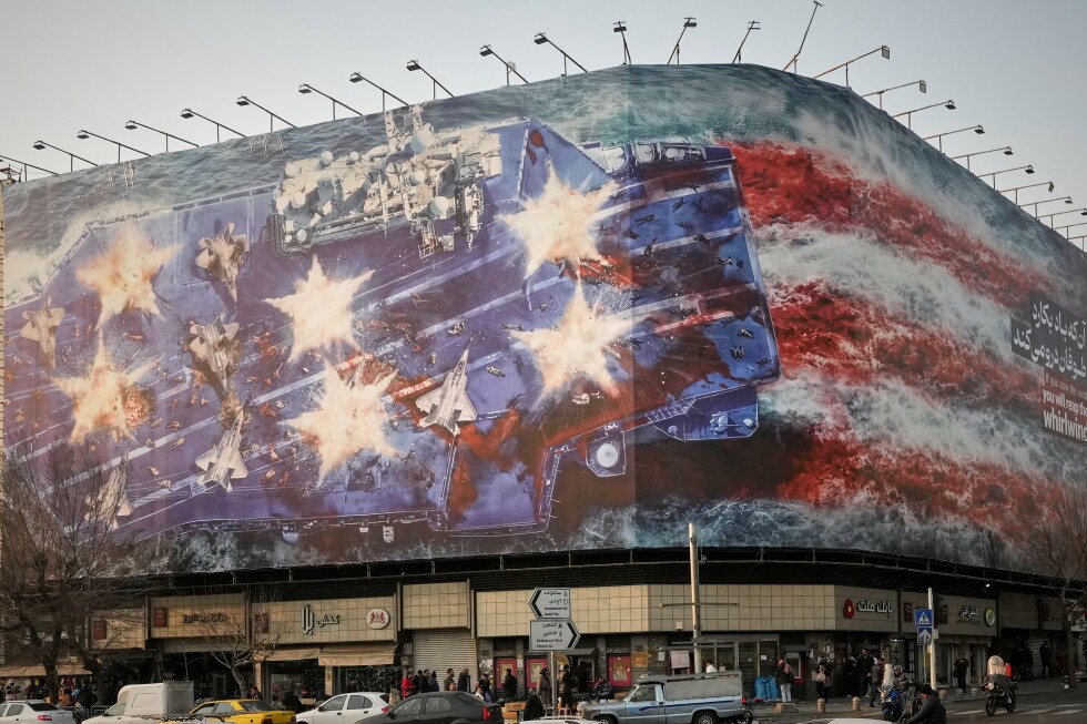 Iran unveils mural warning of retaliation if US conducts a military strike