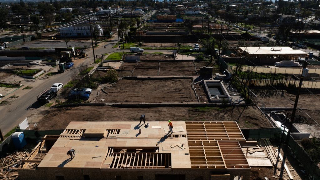 A year after LA-area wildfires destroyed thousands of homes, fewer than a dozen have been rebuilt