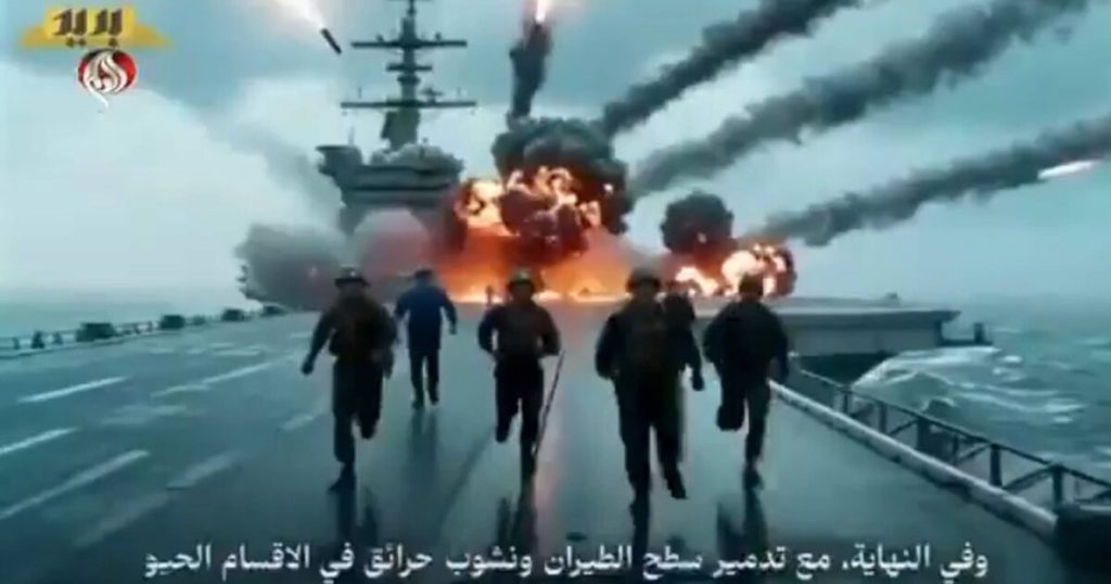 Iranian Propaganda Depicts ‘Beautiful Armada’ Destroyed in World War III Warning