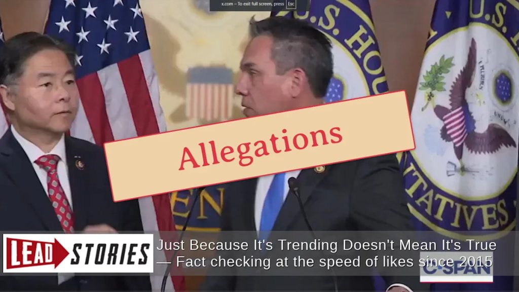 Rep. Ted Lieu Referenced ‘Allegations’ in Epstein Files, Did Not Claim Trump Committed Rape