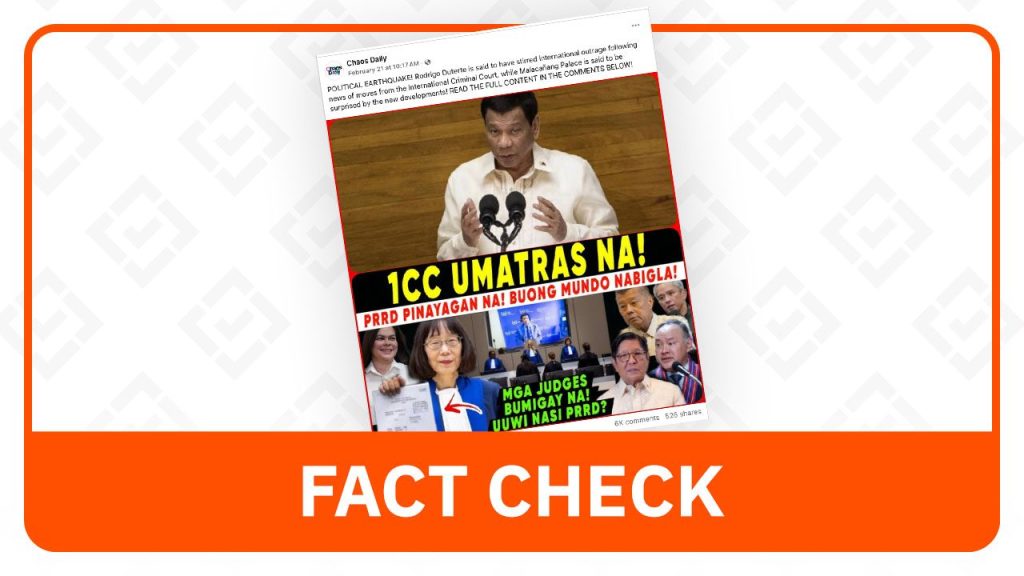 ICC Ruling on Duterte Waiver Clarified: Not a Decision on His Release