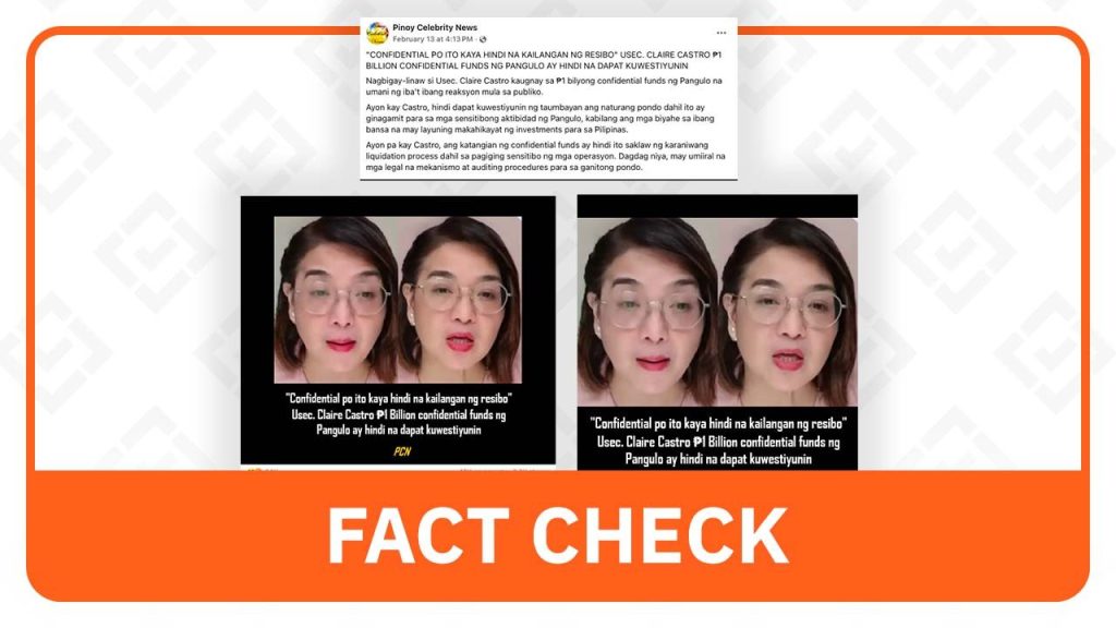 Claire Castro’s Alleged Quote Dismissing Scrutiny of Marcos’ Confidential Funds Found to Be Fabricated