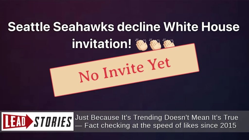 Fact Check: Seattle Seahawks Did Not Decline White House Invitation