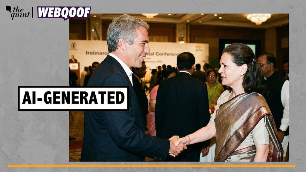 Congress’ Sonia Gandhi Image With Jeffrey Epstein Confirmed as AI-Generated