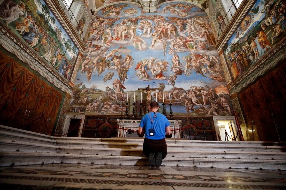 Michelangelo’s ‘The Last Judgment’ fresco undergoes 3-month cleaning at Sistine Chapel