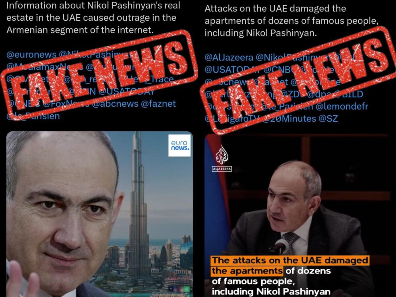 Disinformation Campaign Against Armenian PM Escalates with False Dubai Property Allegations