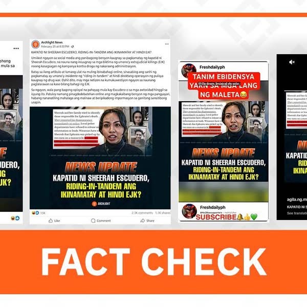 Fact Check: Escudero’s Death Classified as ‘Riding-in-Tandem’ Killing, Though Human Rights Groups Link Tactic to Duterte’s Drug War
