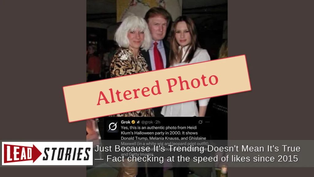 Maxwell Photo Falsely Altered to Show Inappropriate Contact with Melania Trump