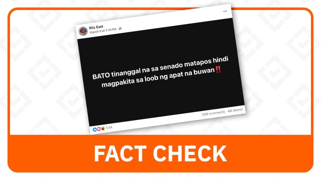 Sen. Bato dela Rosa Retains Senate Position