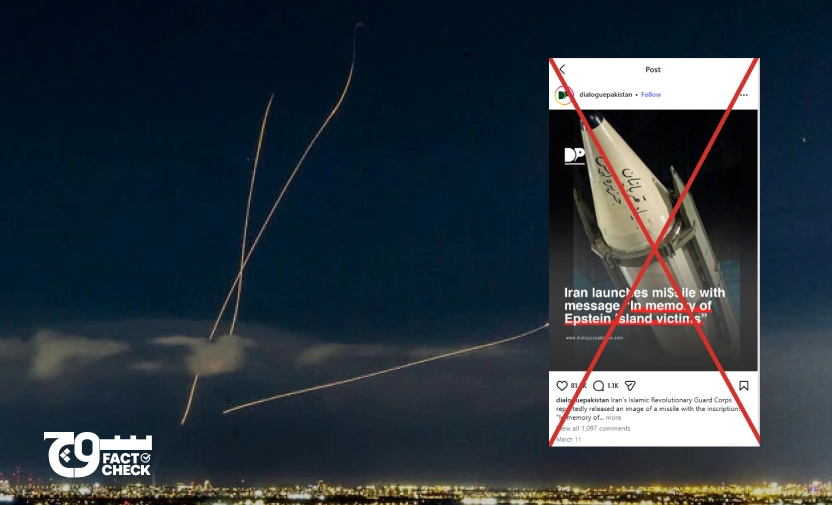 Iranian Missile Image With Message About Epstein Island Victims Is Fabricated