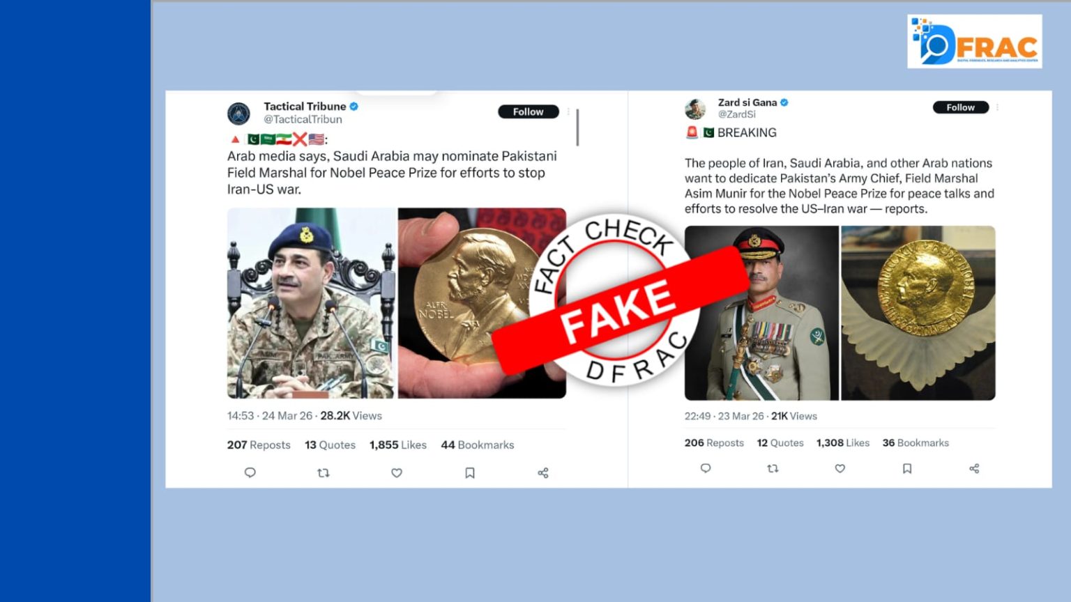 Saudi ‘Nobel Nomination’ for Pakistani Field Marshal Revealed as False