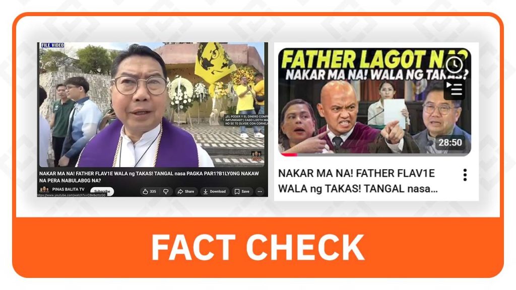 Catholic Priest Fr. Flavie Villanueva Remains in Good Standing, Not Defrocked