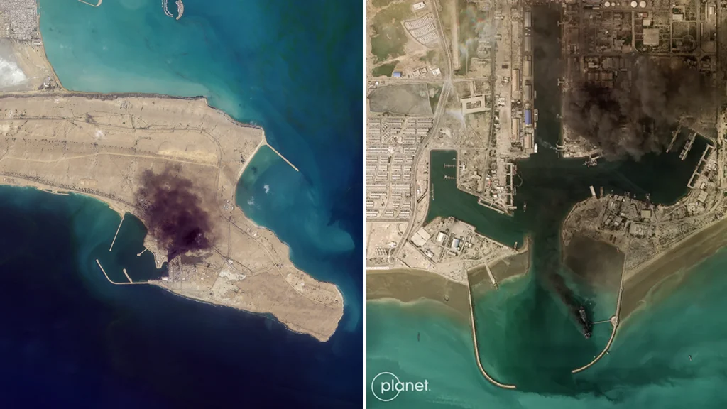 Israel-US Strikes Cause Fires, Damage to Iranian Naval Base, Satellite Images Reveal