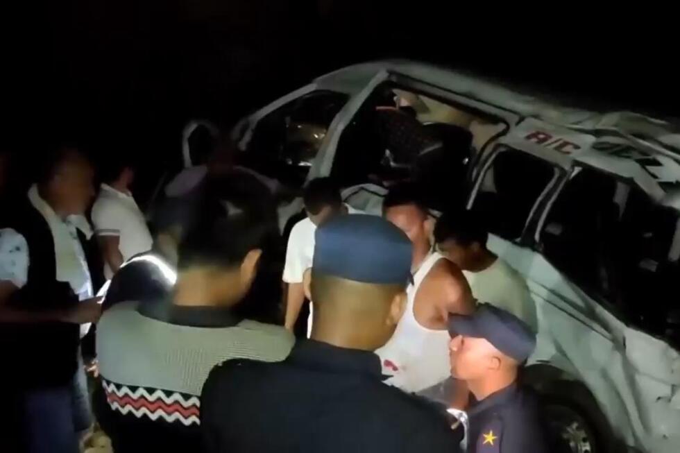 A bus carrying Indian pilgrims plunges off a mountain road in Nepal, killing 7