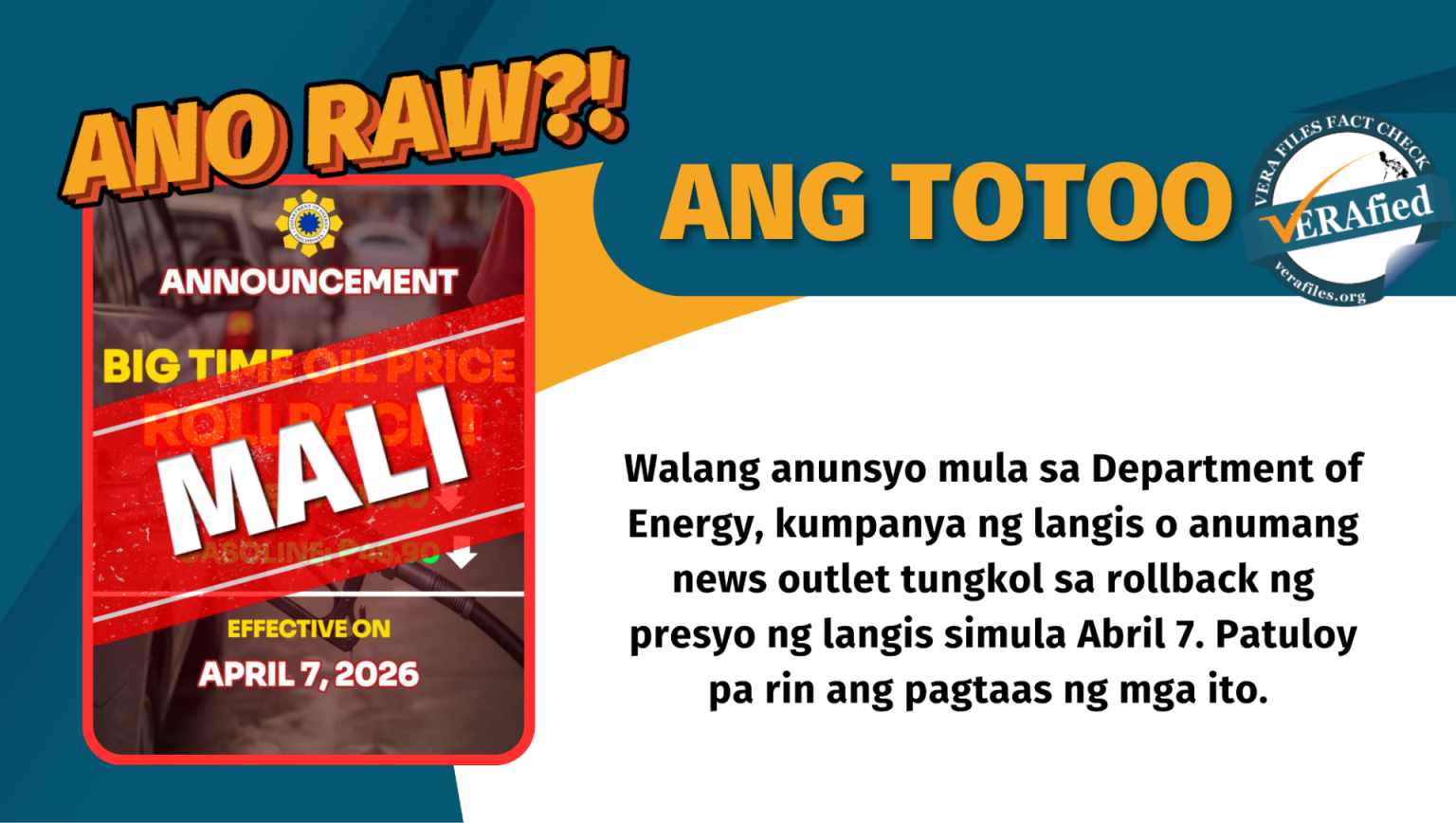 Oil Price Rollback Scheduled for April 7 Not Significant