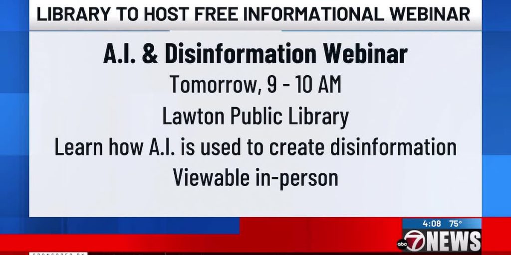Lawton Public Library to Host Webinar on AI Disinformation